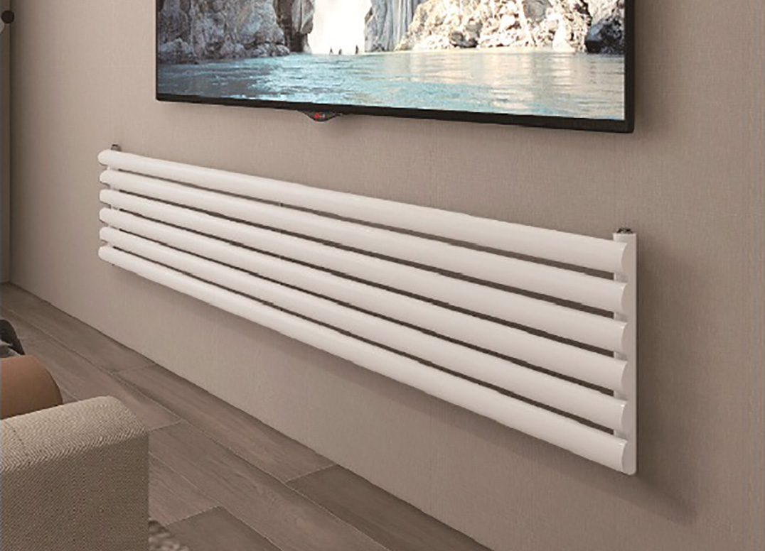 Modern radiator in living room